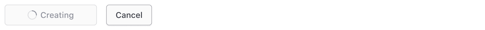 A button set, one primary button that is disabled, and a secondary button that is in its default state.